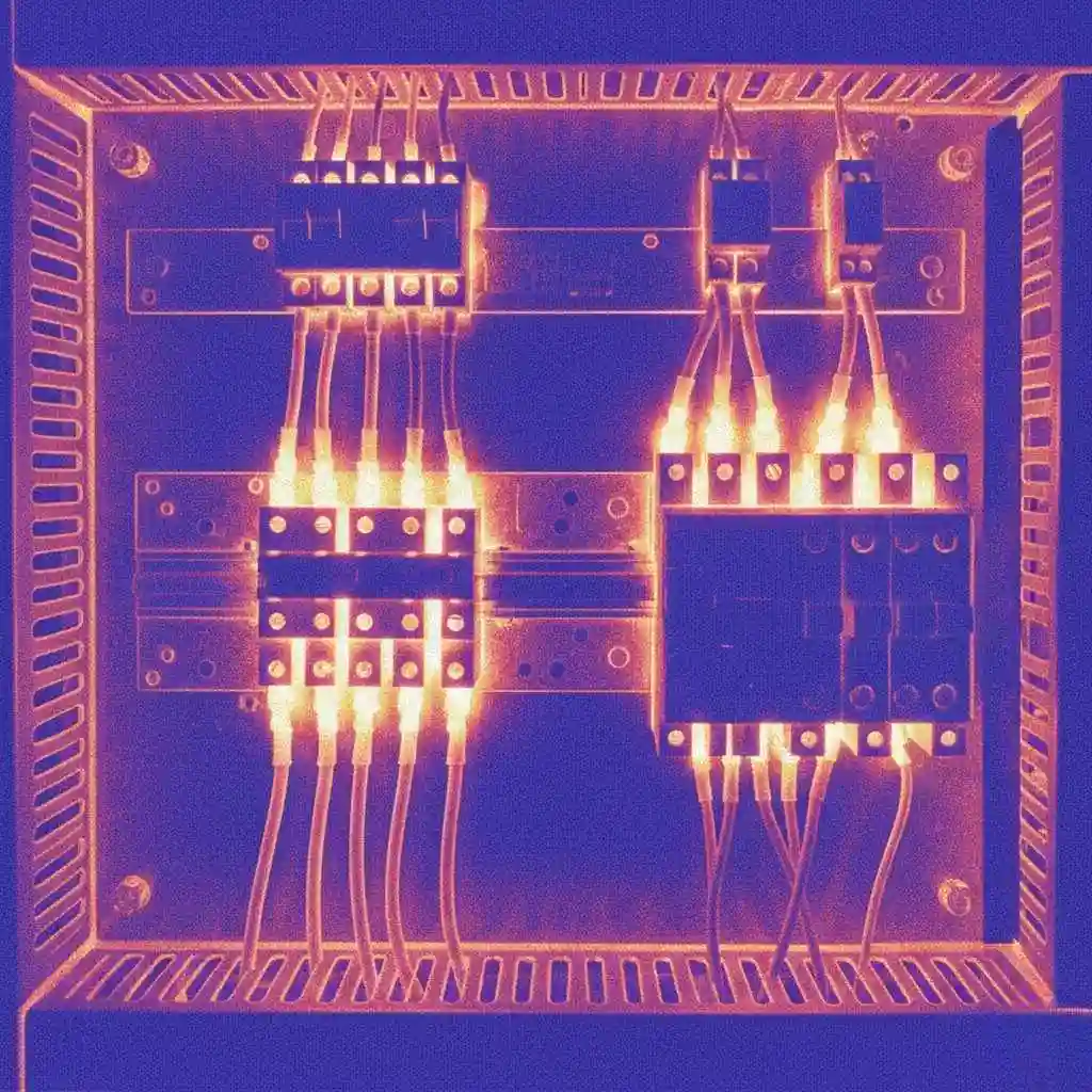 Thermal imaging scan showing hot electrical connections.