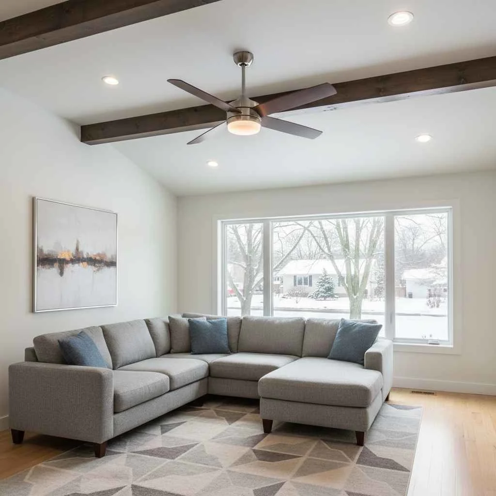 completed ceiling fan installation in a Rochester home