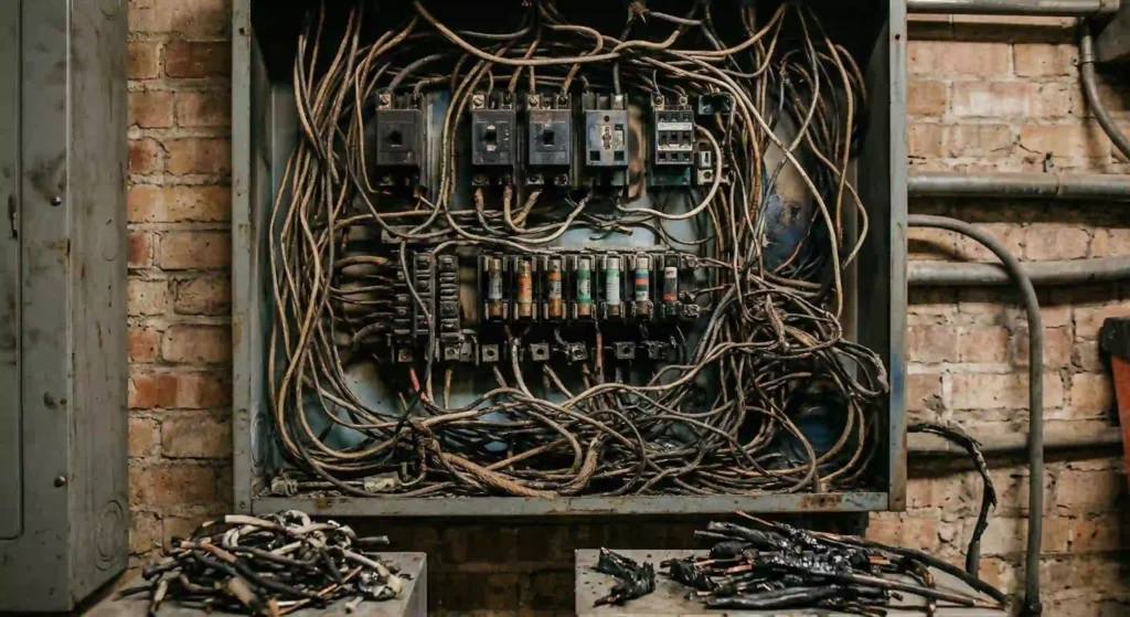 burned or outdated wiring