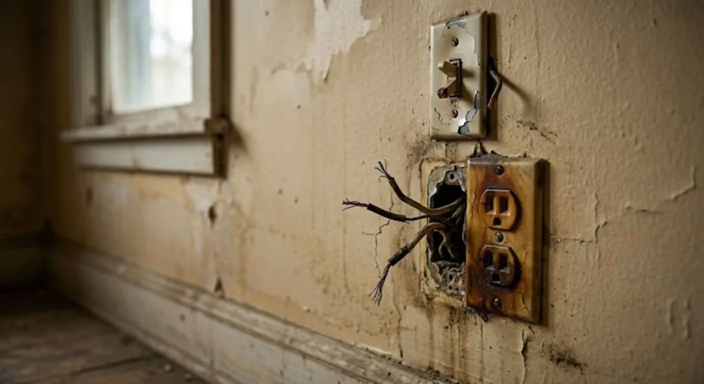 damaged or outdated outlet