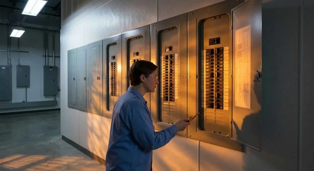 flickering commercial lights or breaker panel