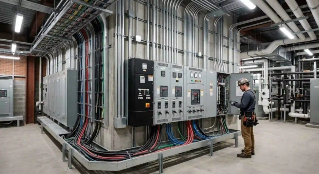 Modern commercial electrical infrastructure in Rochester building