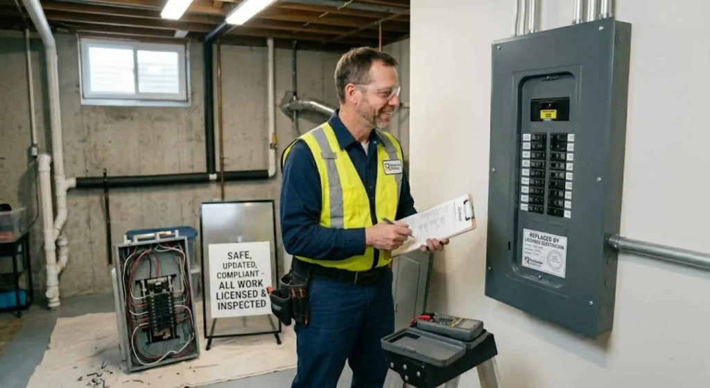 Safe and updated breaker panel after professional replacement