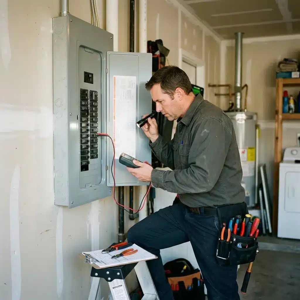 Electrical panel inspection during Brighton Electrical Inspections
